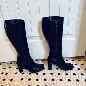 DUO Boots Ted & Muffy Size 10 Womens Black 3 3/4 inch heeled boots wide calf